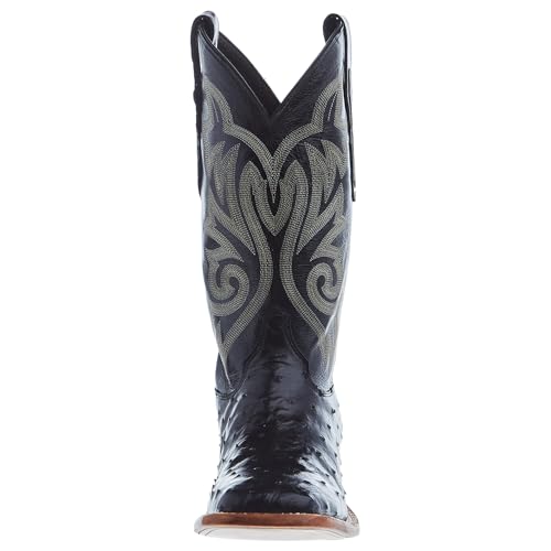 Exotic Full Quill Ostrich Western Boot Broad Square Toe B22832