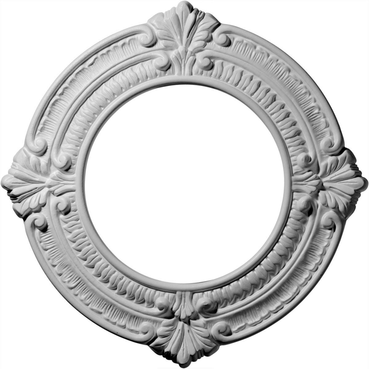 11 1/8 inch x 6 1/8 inch x 5/8 inch Hand-Painted Ceiling Medallion K385