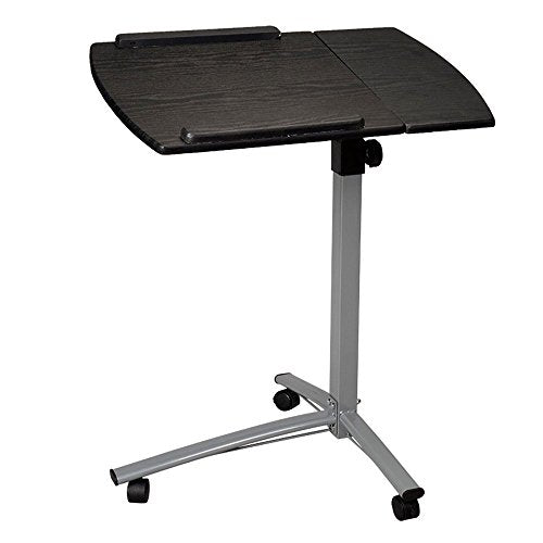 Brown Tilt Top Overbed Table with Wheels K991