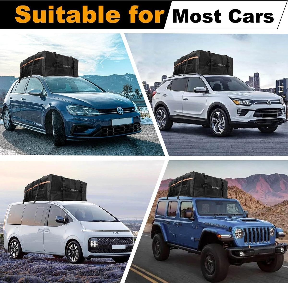 21 Cubic Feet 1000D Waterproof Car Rooftop Cargo Carrier Bag W5976