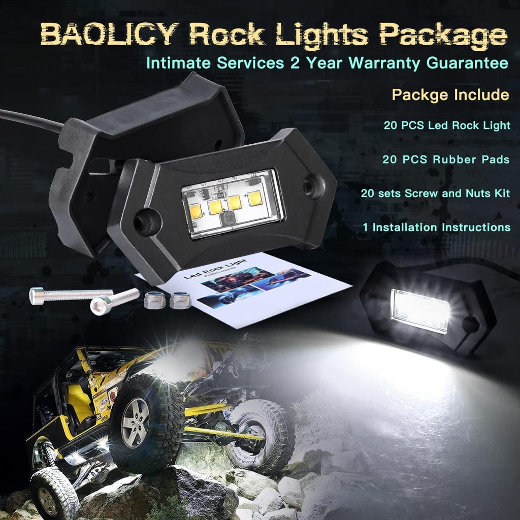 White 8Pods IP68 Waterproof LED Rock Lights T461778