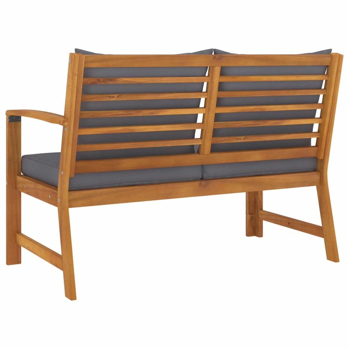 Dark Gray Cushion Solid Acacia Wood Garden Bench I855