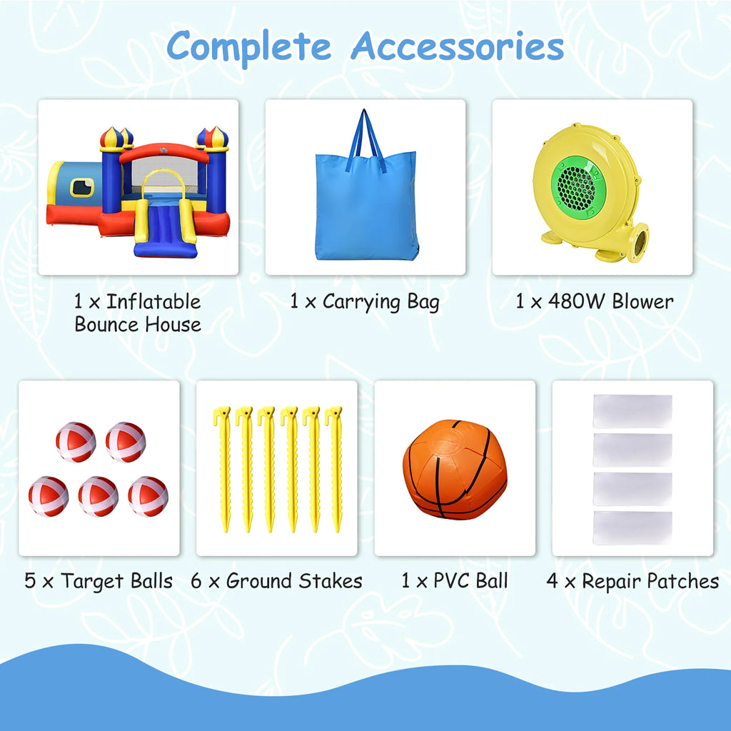 Inflatable Bounce House with Slide & Blower P86691