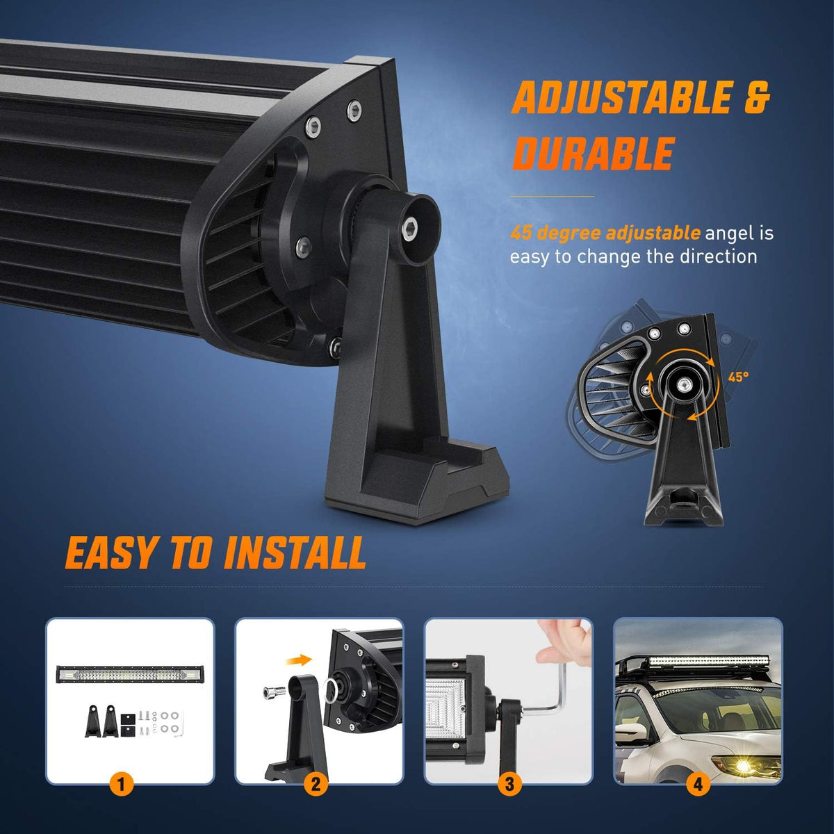32Inch 378W Triple Row LED Light Bar Flood Spot Combo Pack of 2 I3999