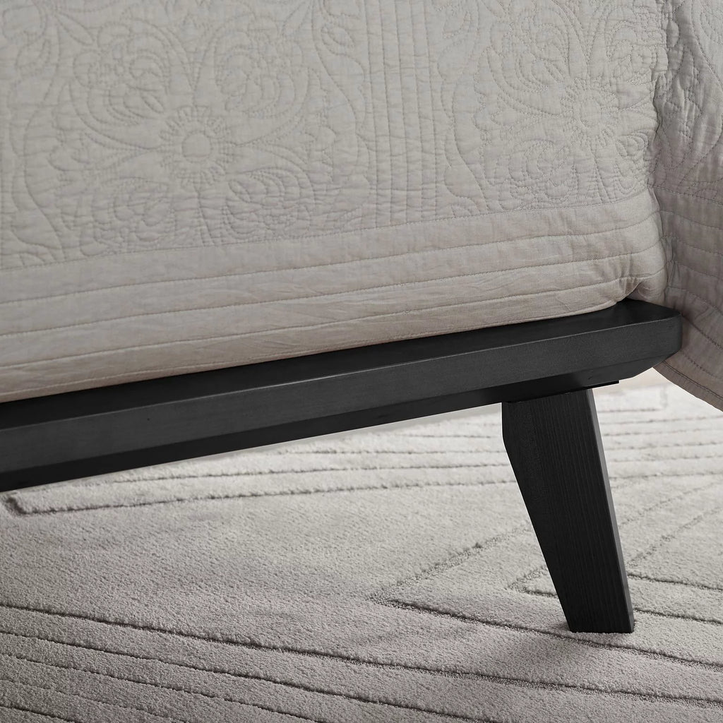 Black 8.5 Inch Wood Platform Bed with Storage W364