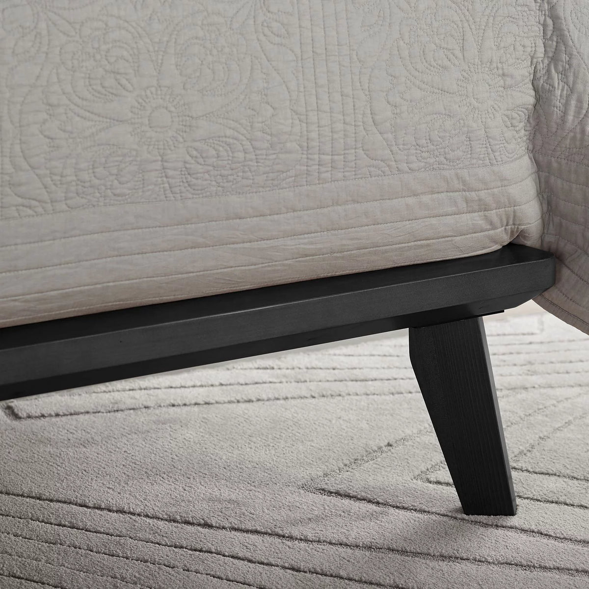 Black 8.5 Inch Wood Platform Bed with Storage W364