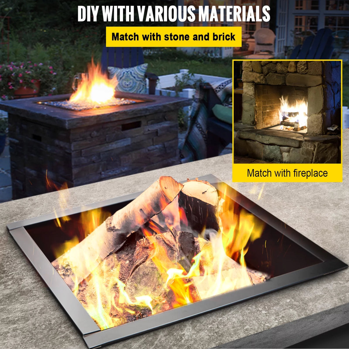 30" Square Heavy Duty Steel Fire Pit Ring X211471