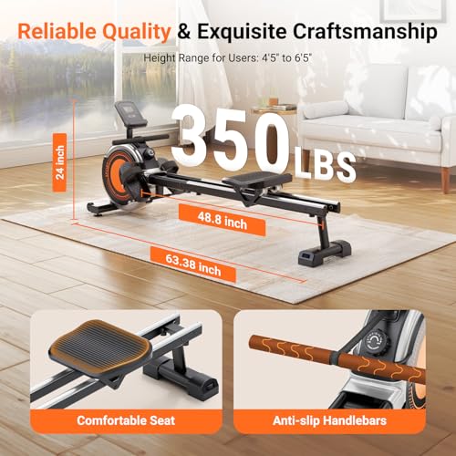 Magnetic Rowing Machine 350 LBS 16 Levels X7989