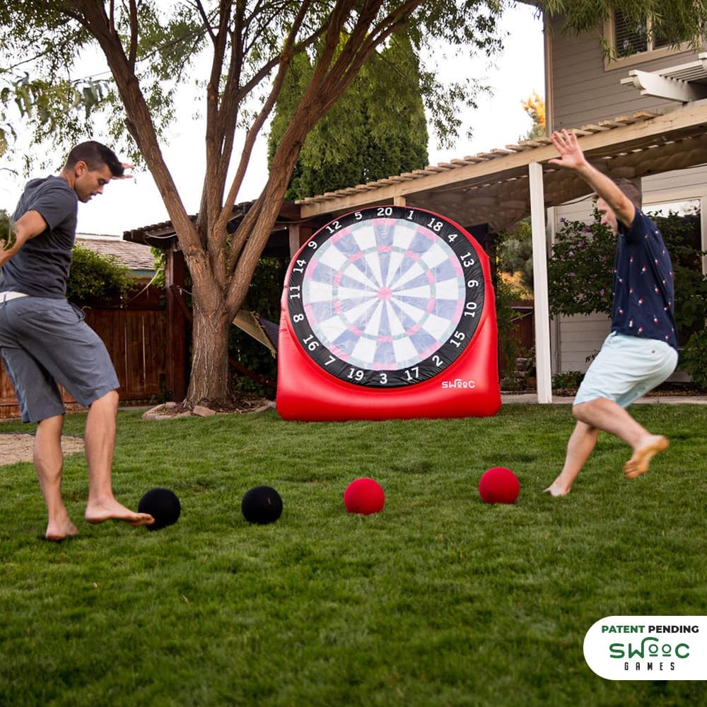 Giant Inflatable Outdoor Dartboard with Soccer Balls, Air Pump & Score Card V477