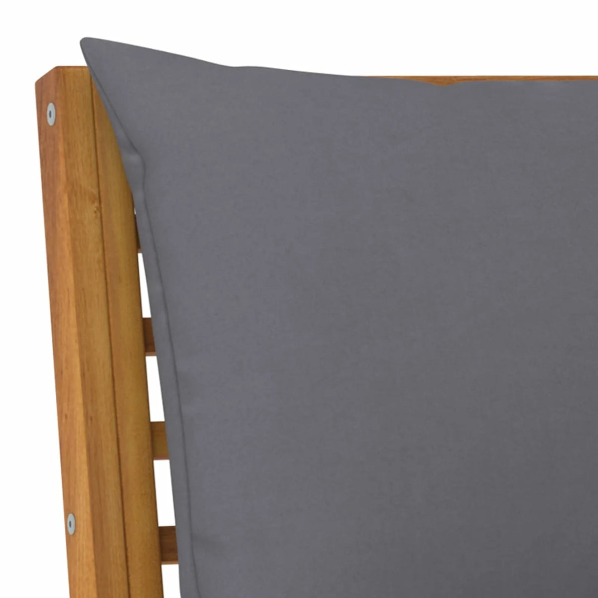 Dark Gray Cushion Solid Acacia Wood Garden Bench I855
