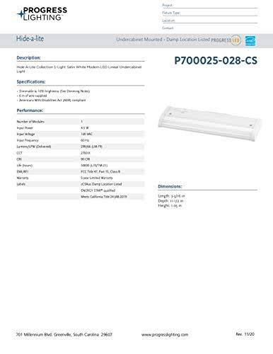 12x22 LED Undercabinet Light Satin White R20852
