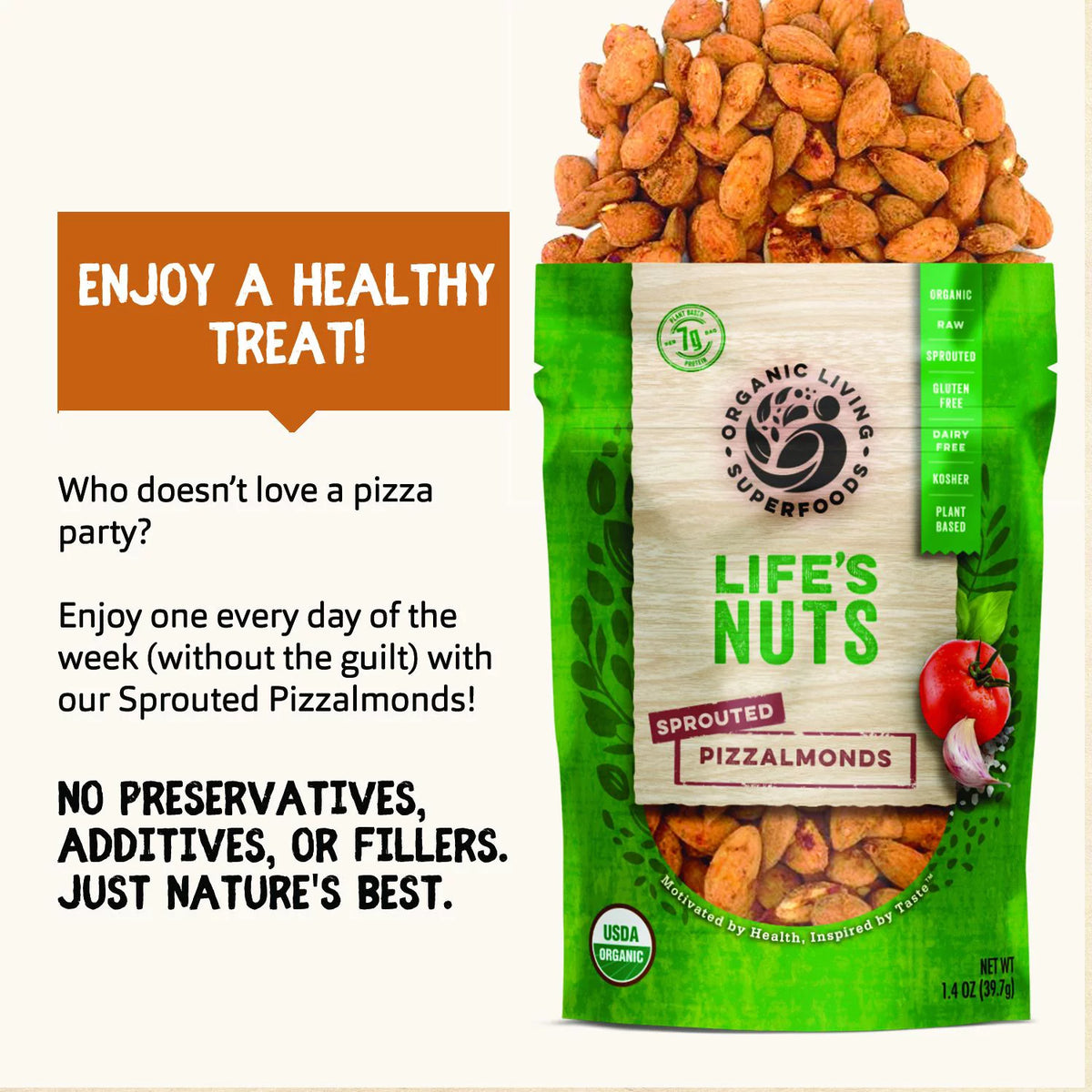 Organic Sprouted Salt & Vinegar Almonds 1.4oz T51480