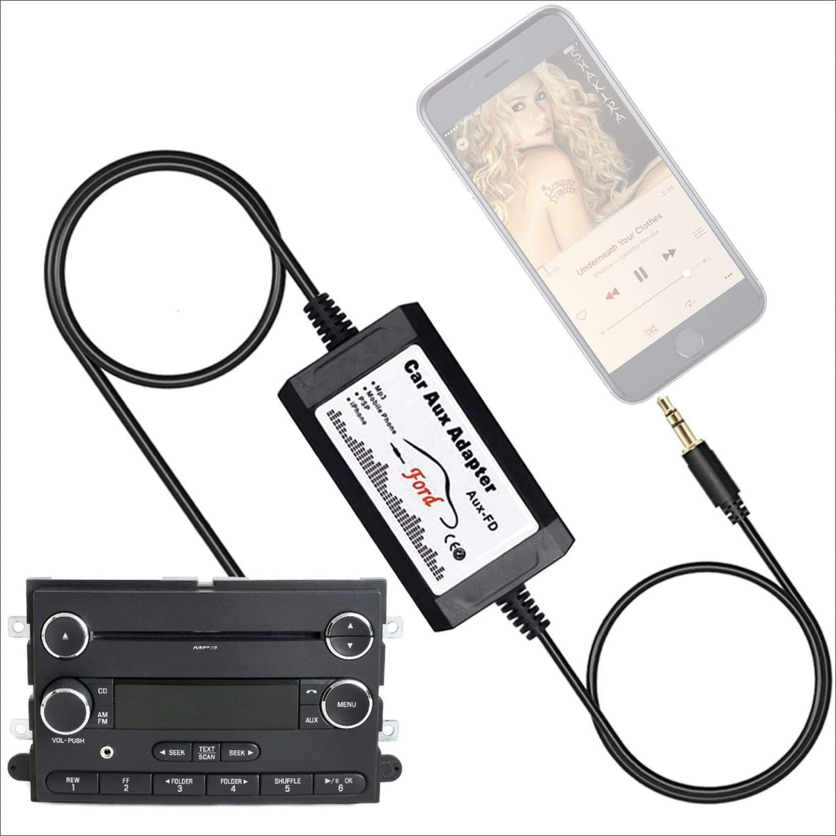 Car Stereo Aux Adapter Auxiliary Input MP3 Interface D62804