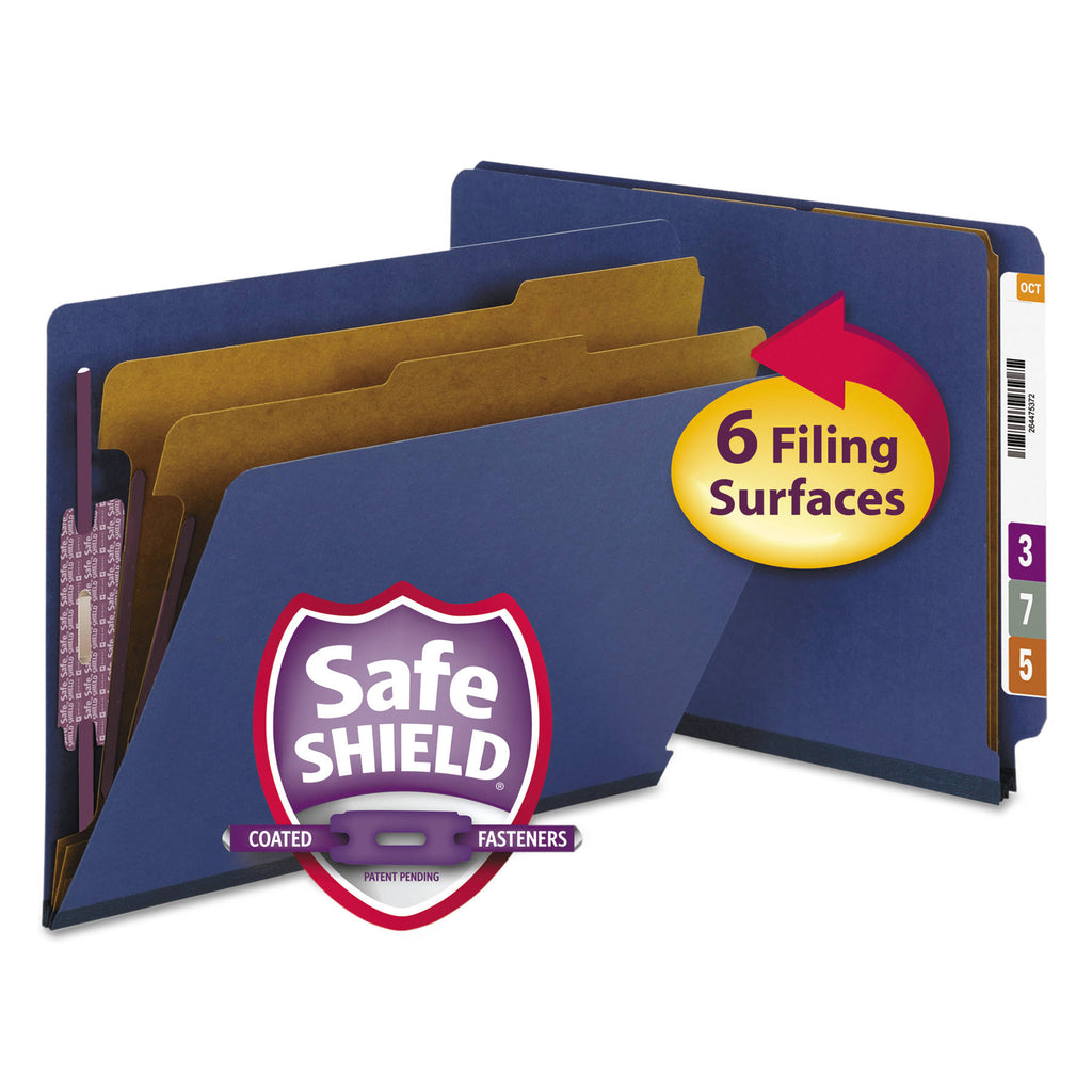 Dark Blue Letter 6-Section Pressboard Classification Folders S771