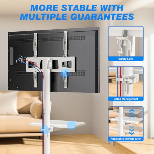 Rolling TV Stand with Shelf for 23-65 inch TVs O210