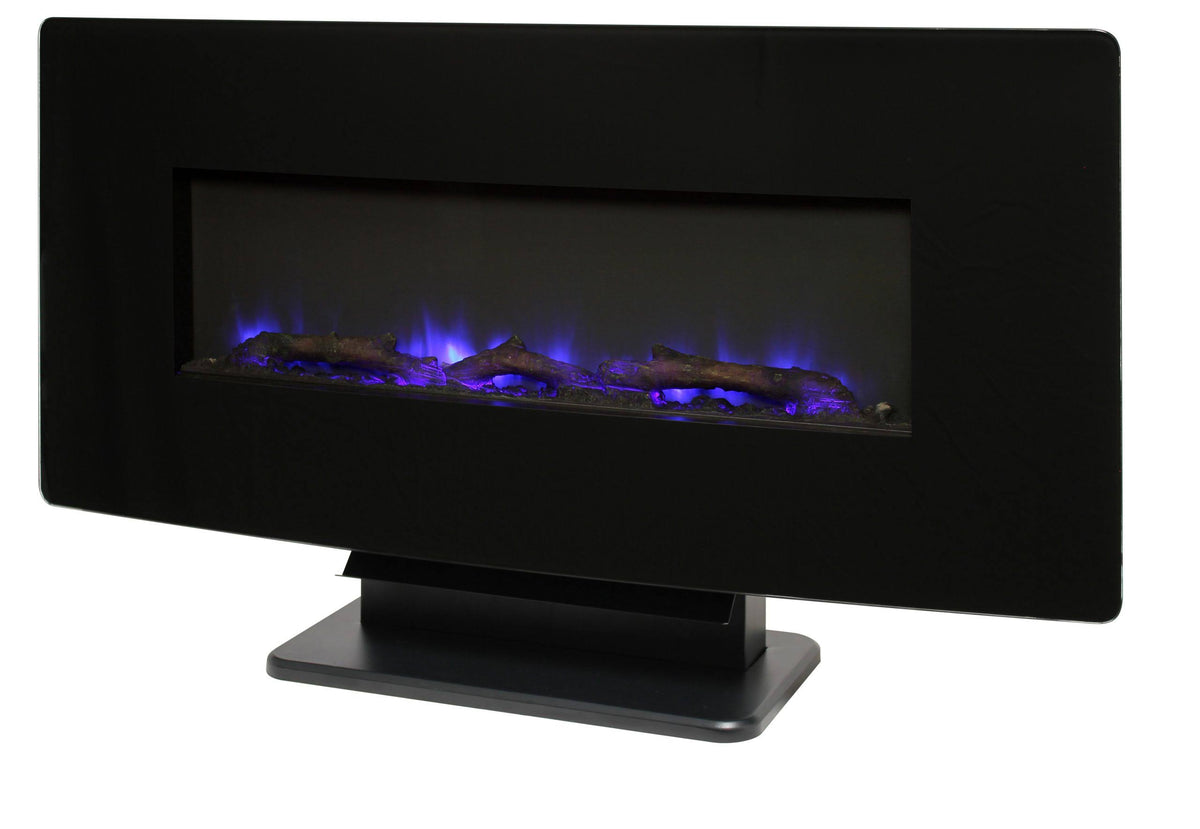Black Glass Wall Mount Fireplace K724366