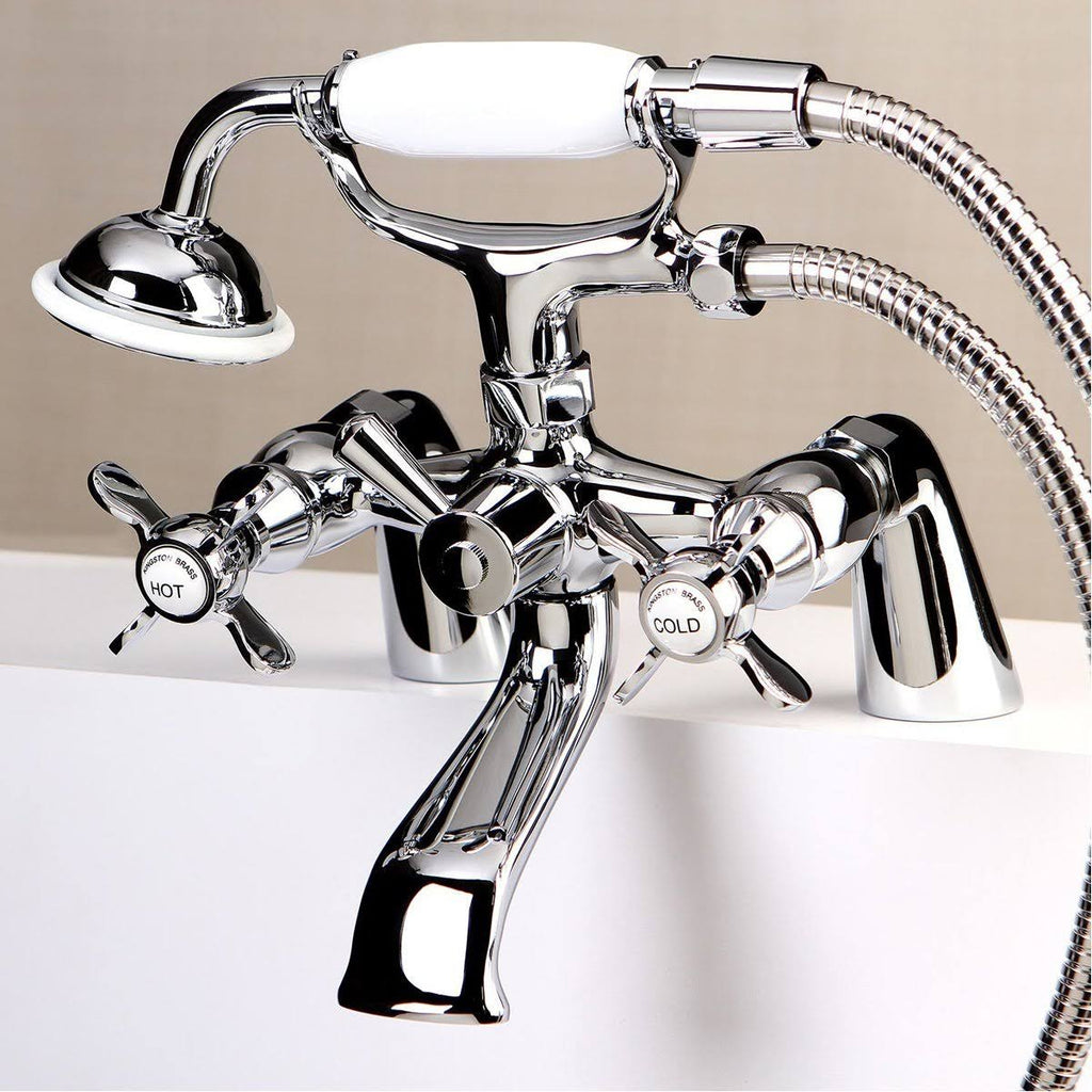 Antique Brass Clawfoot Tub Faucet with Hand Shower B9020