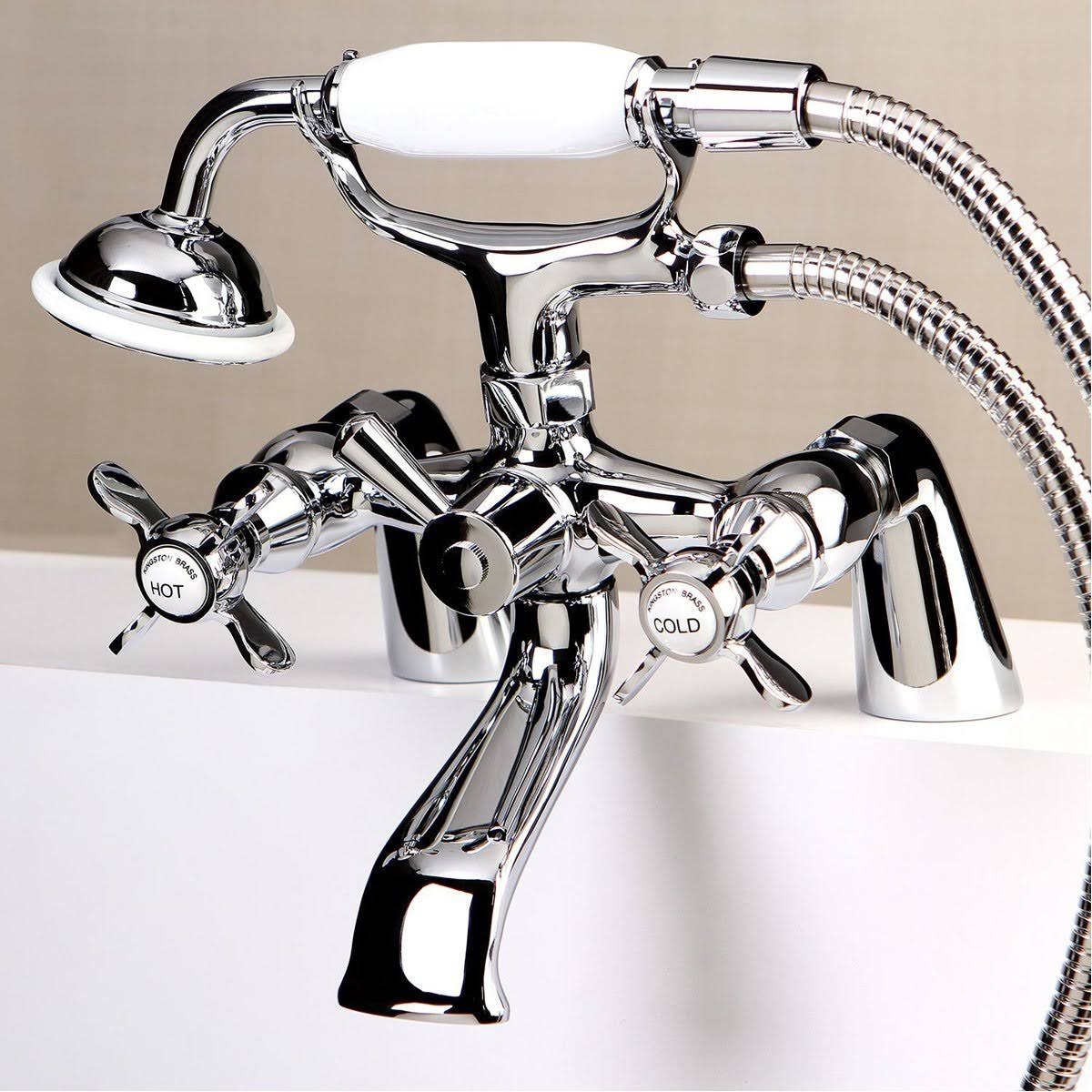 Antique Brass Clawfoot Tub Faucet with Hand Shower B9020