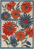 Ivory Multicolor 5'3 x 7'5 Area Rug O231441
