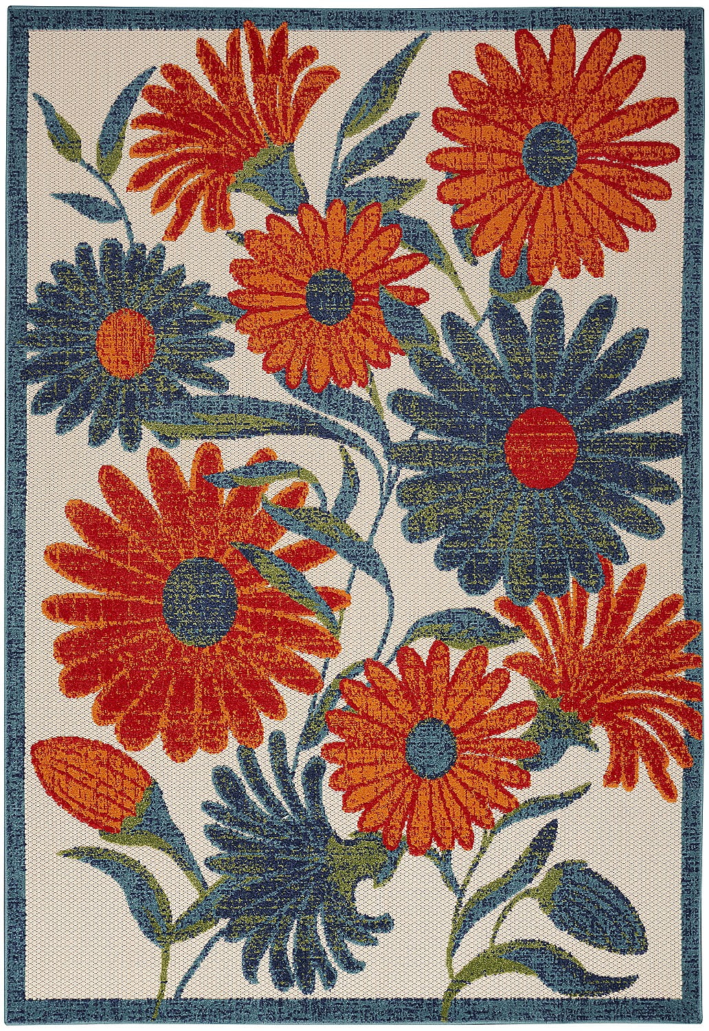 Ivory Multicolor 5'3 x 7'5 Area Rug O231441