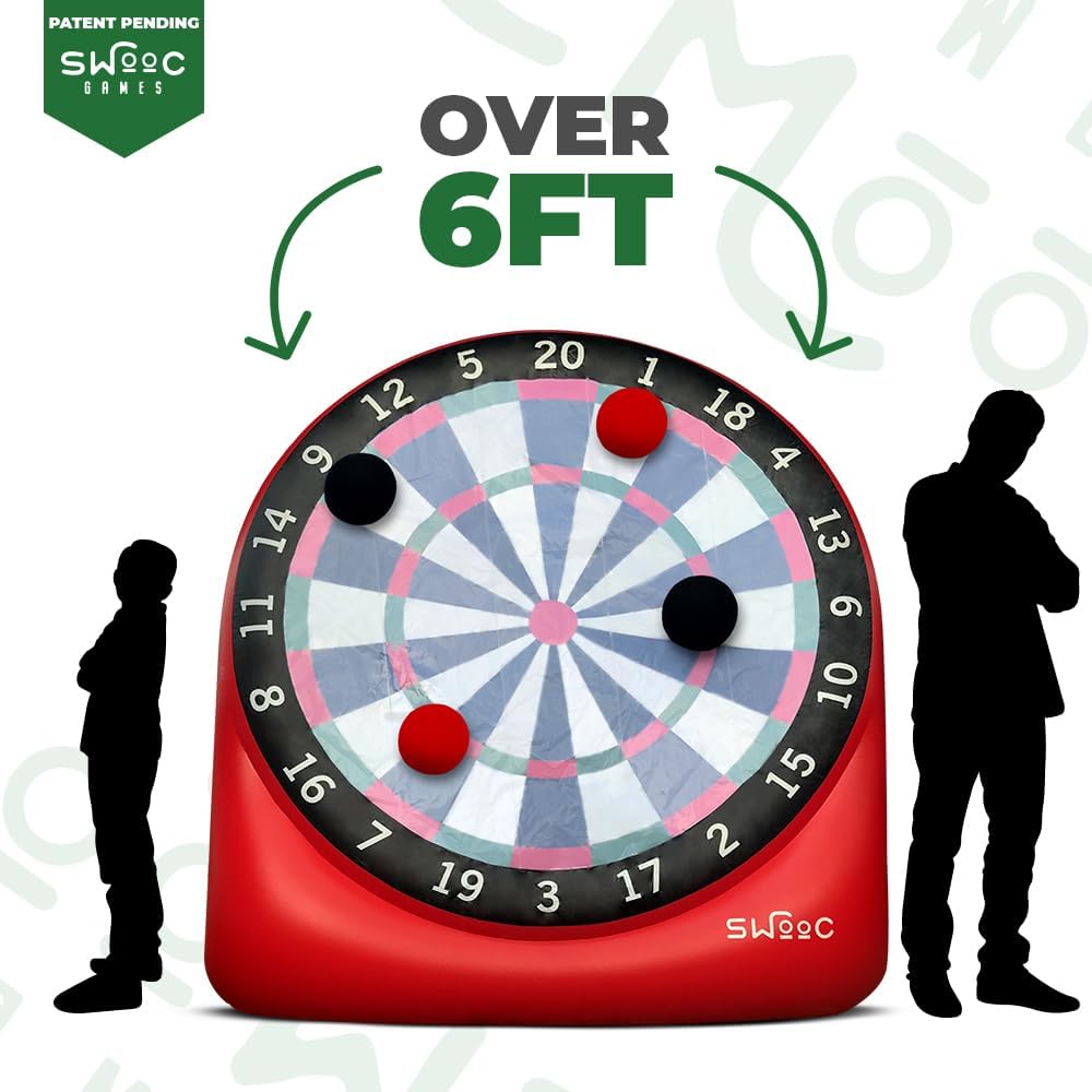 Giant Inflatable Outdoor Dartboard with Soccer Balls, Air Pump & Score Card V477