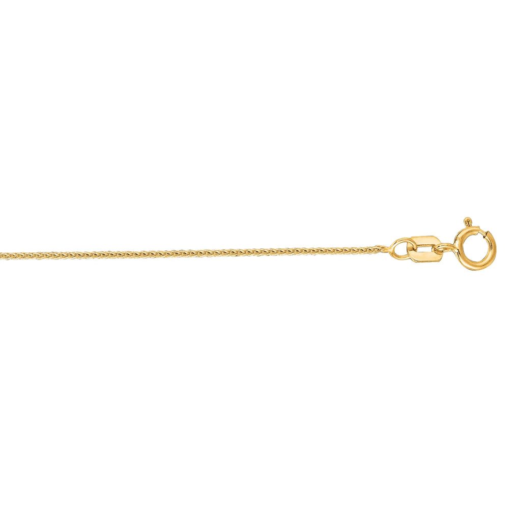 14K Yellow Gold 18in 0.6mm Diamond-Cut Wheat Chain N10094