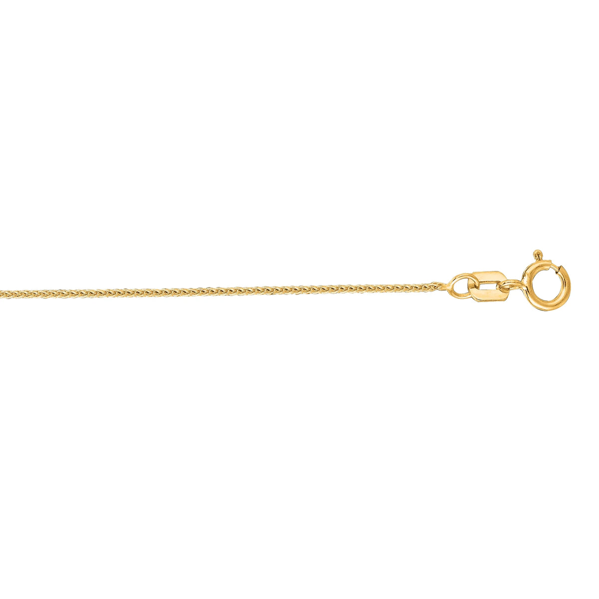 14K Yellow Gold 18in 0.6mm Diamond-Cut Wheat Chain N10094