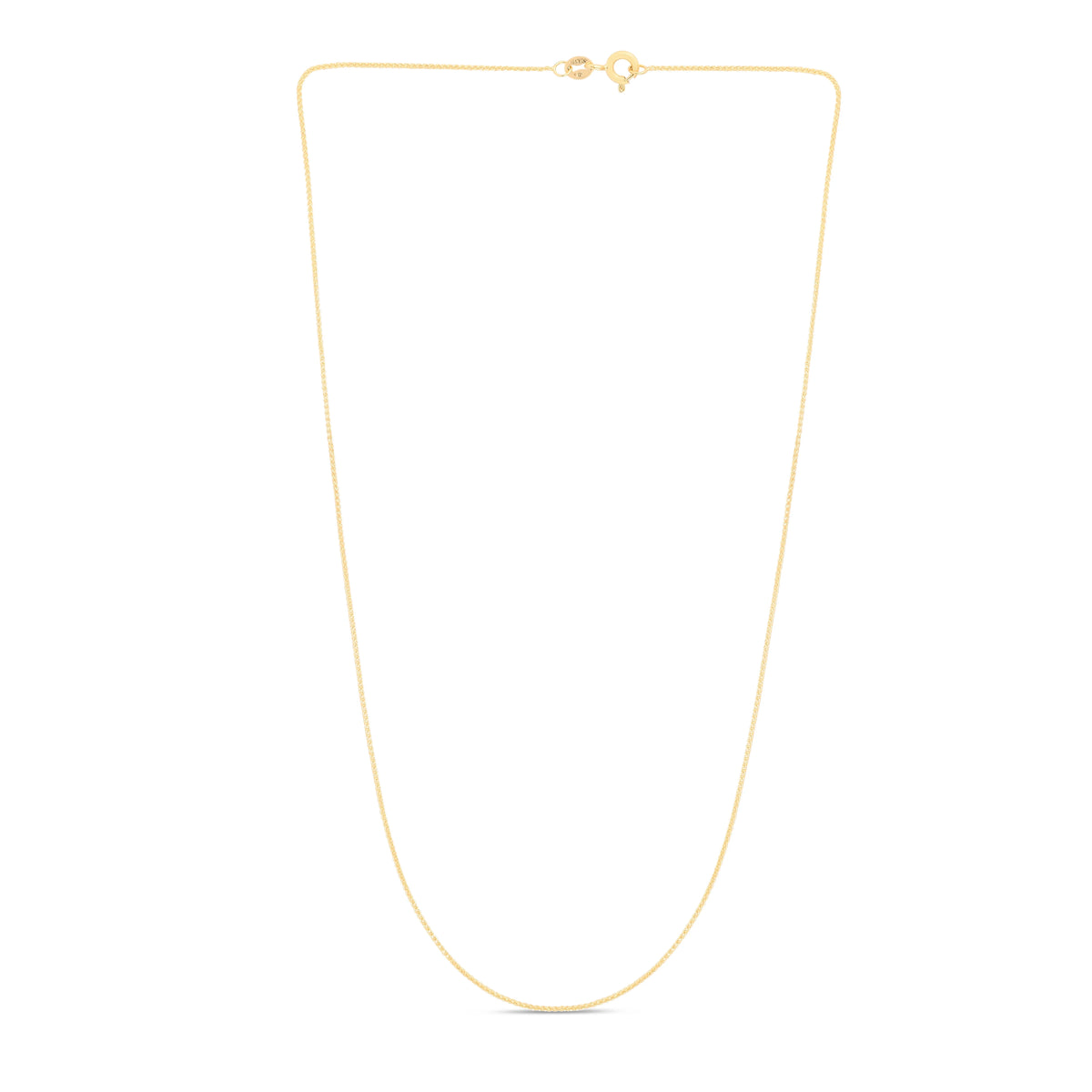 14K Yellow Gold 18in 0.6mm Diamond-Cut Wheat Chain N10094