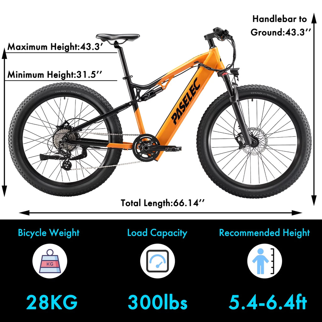 750W 27.5" Fat Tire Electric Mountain Bike H741992