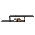 Asymmetrical Floating Wall Mounted TV Console 60 Inches MDF Black H13082
