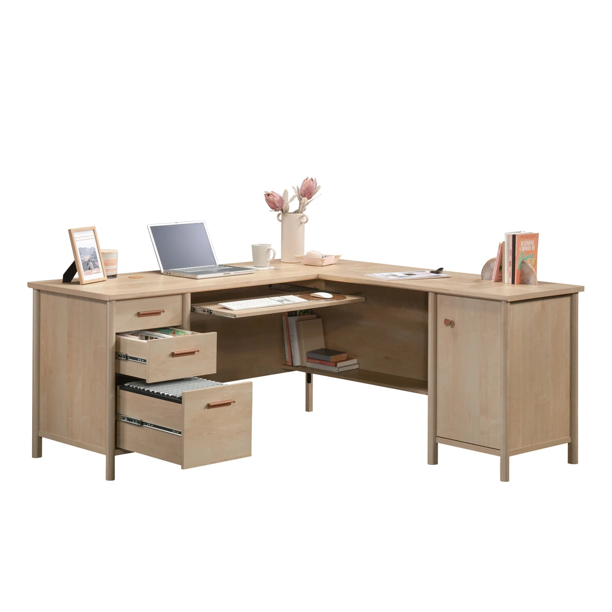 L-Desk in Natural Maple Finish U67957