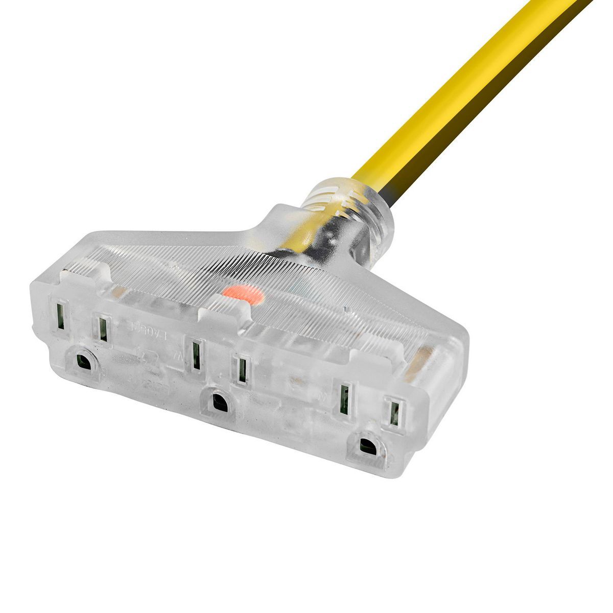 100 ft. 12/3 Gauge Multiple Outlet Extension Cord with Indicator Light, Yellow, Black O678
