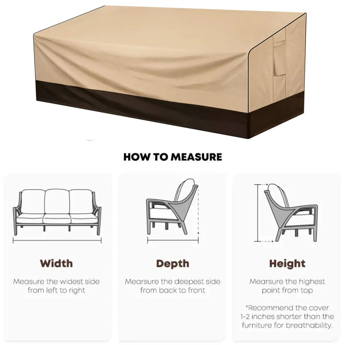 Waterproof 600D Heavy Duty Patio Furniture Cover W385