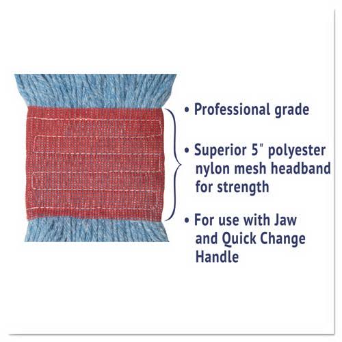 Blue Microfiber Tube Wet Mops, 15 x 2, 12/Carton E248167