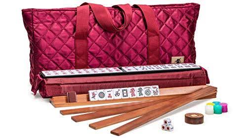 American Mahjong Set with 166 Tiles, Soft Case, Racks with Pushers, and Accessories D208242