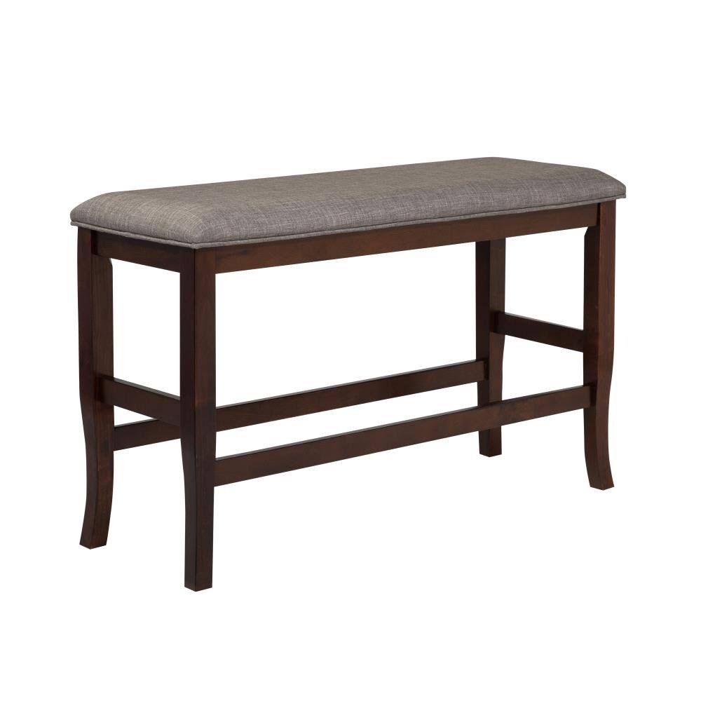 Oak Fabric Counter Height Dining Bench U8752