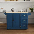 Blue Engineered Wood Kitchen Cart B368242