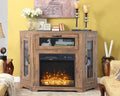 Oak Brown TV Corner Fireplace TV Stand for TVs Up to 50 Inch O303