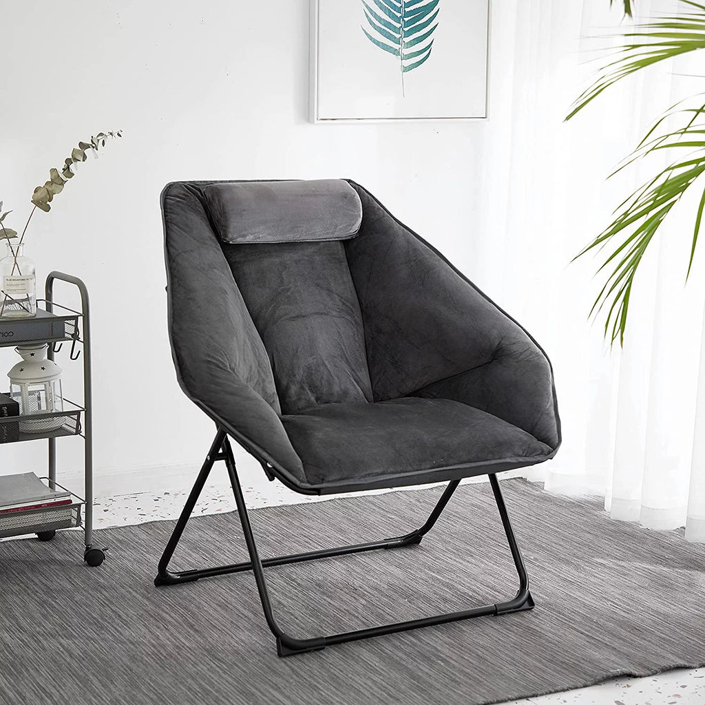 Grey Micromink Folding Chair Y340