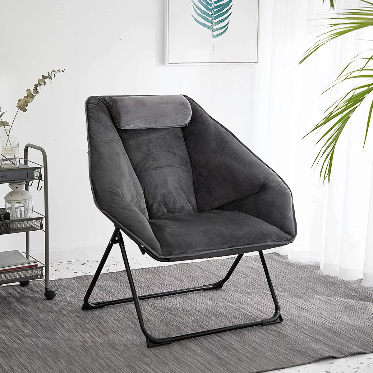 Grey Micromink Folding Chair Y340