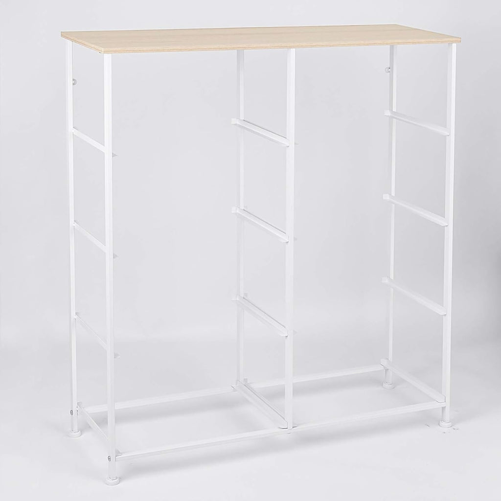 Light grey 8 Drawer Fabric Dresser with Steel Frame and Wooden Top T72017