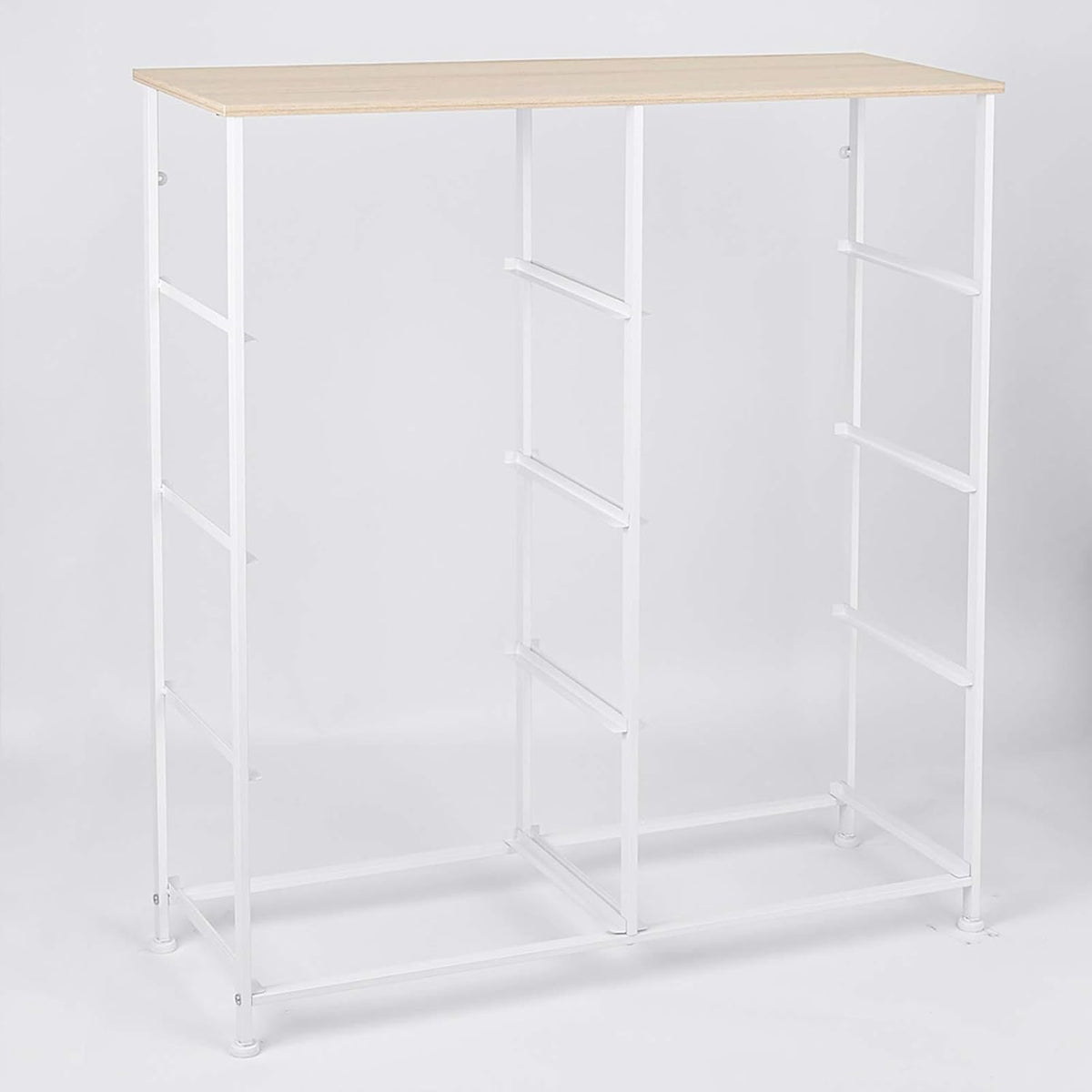 Light grey 8 Drawer Fabric Dresser with Steel Frame and Wooden Top T72017