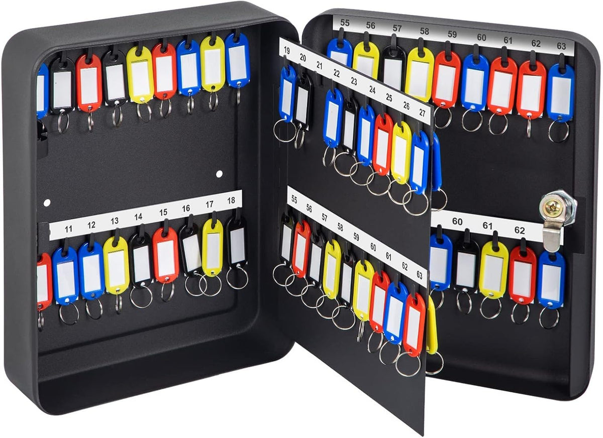 Black Steel Wall Mounted Key Cabinet with Lock (120 positions) F20175