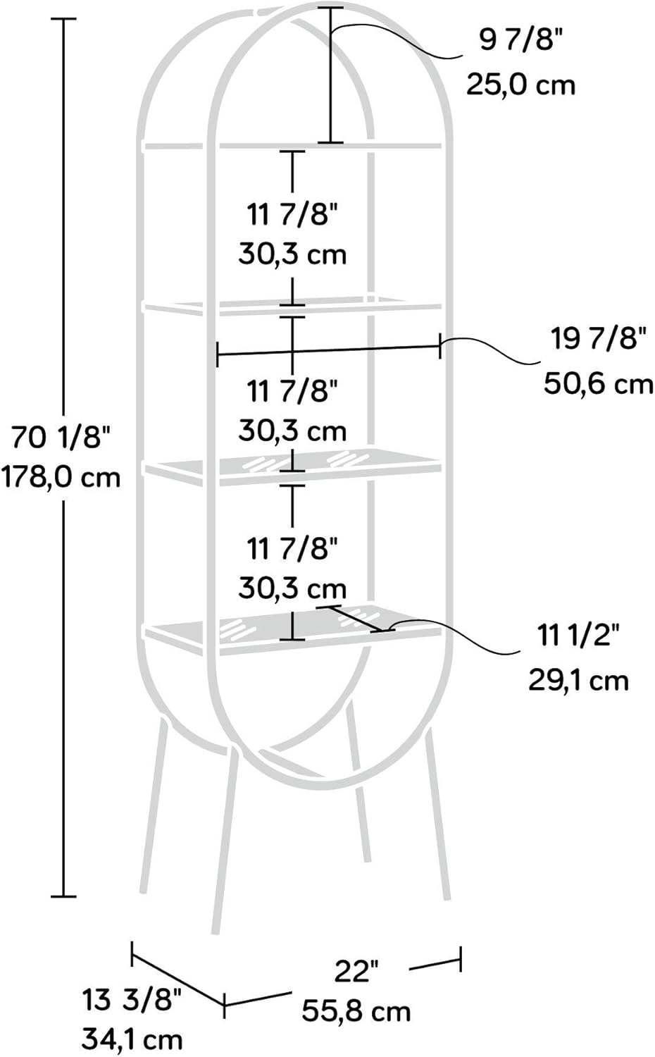 Black Open Shelving D797725