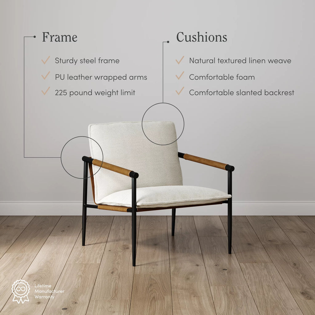 Boucle Accent Chair with Metal Frame U407477