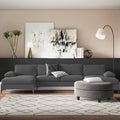 Gray Velvet Sofa u0026 Chaise N736