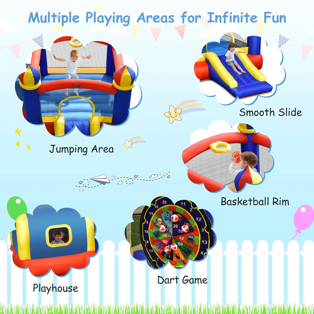 Inflatable Bounce House with Slide & Blower P86691