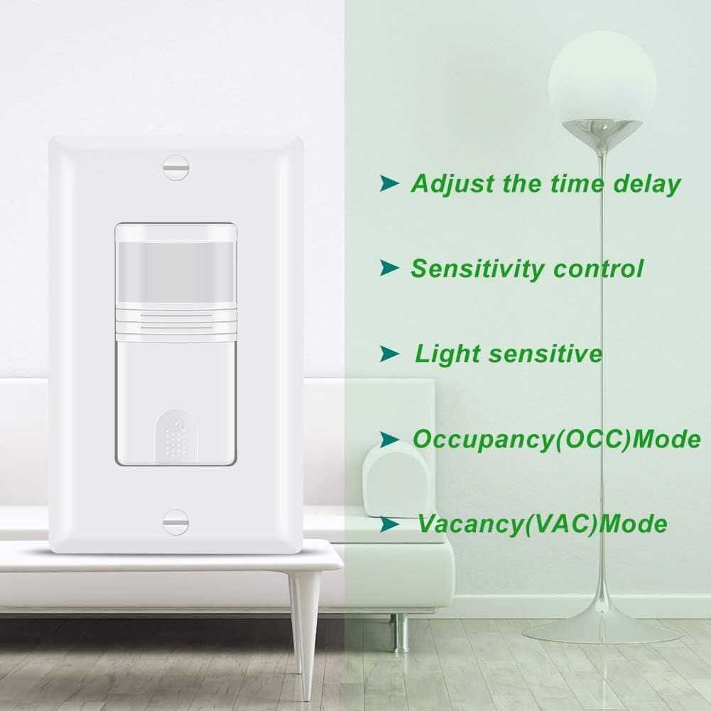 Motion Activated Wall Switch, Single Pole, 10 Pack D1879