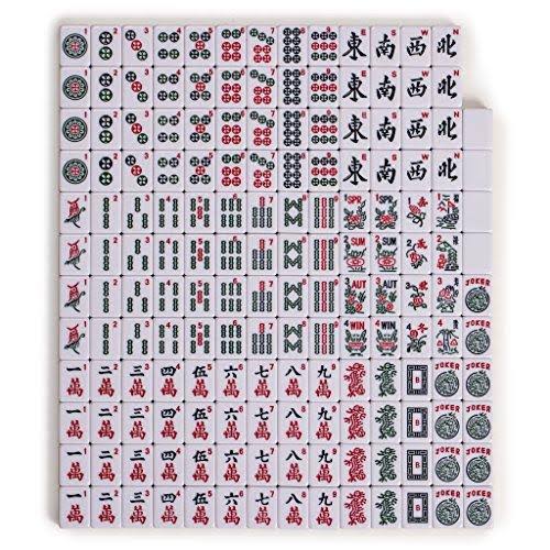 American Mahjong Set with 166 Tiles, Soft Case, Racks with Pushers, and Accessories D208242