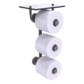 Matte Gray Wall Mount Toilet Paper Holder with Glass Shelf U15989